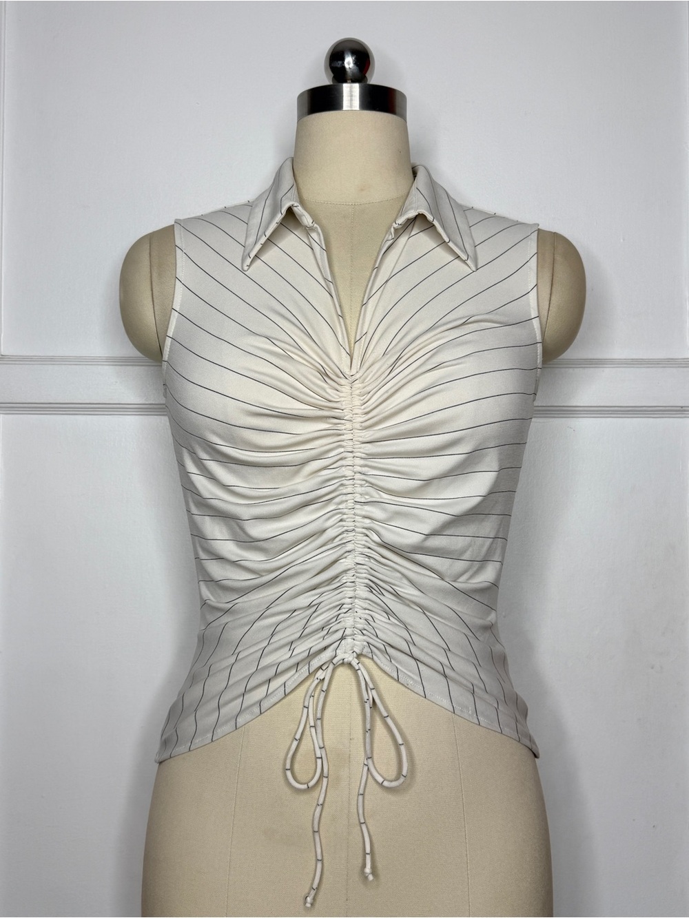Ice white pinstripe top